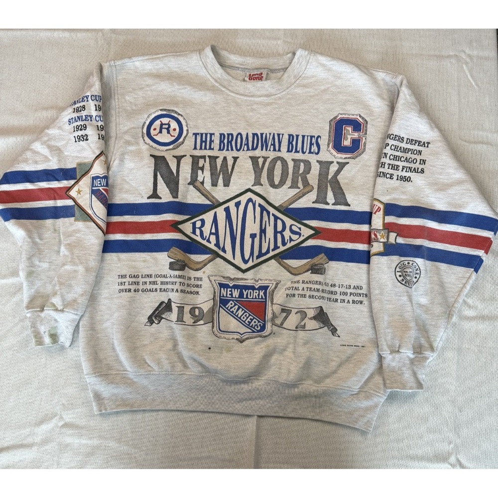 Vintage 90s New York Rangers Hockey - The Broadway Blues - Size XL -Made In USA